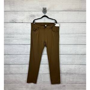 Stylus Men's Carmel Brown Slim Fit 5 Pocket Stretch Pants Size 38x32